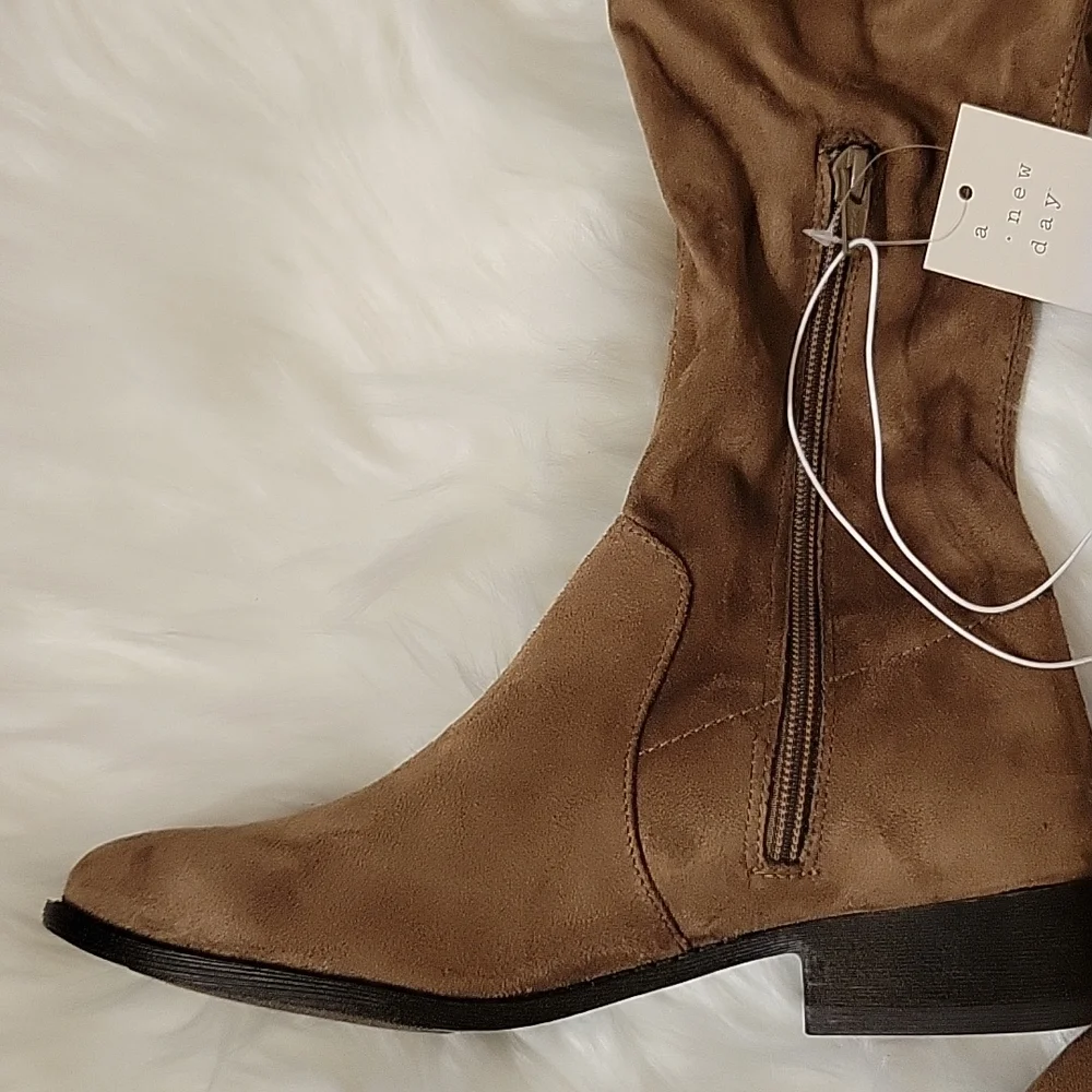 A NEW DAY Sidney Tall Knee Boot Taupe Ultimate comfort Memory Foam Insole 6 New…